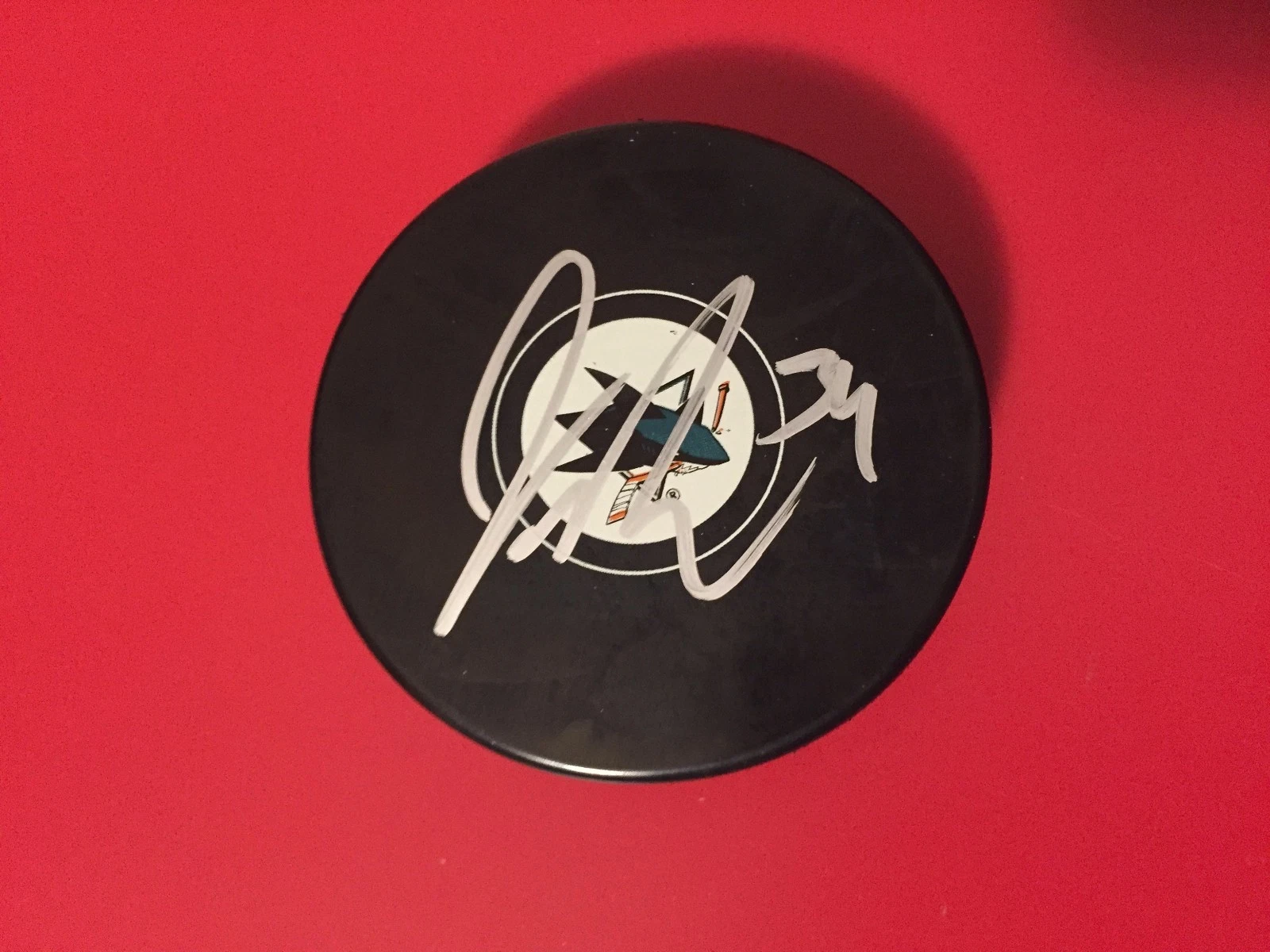 James Reimer Sharks Signed Auto Puck Holder Auto