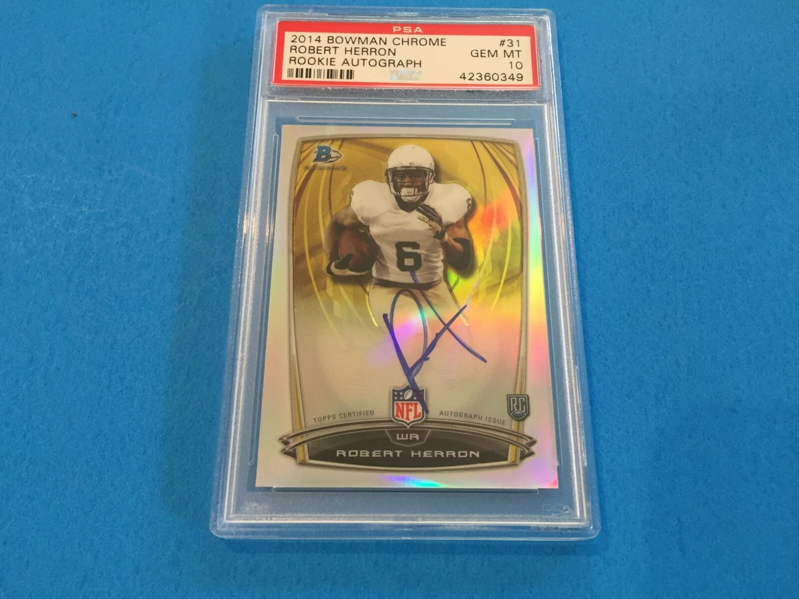 Robert Herron 2014 Bowman Chrome Rookie Autograph PSA 10 GEM MINT