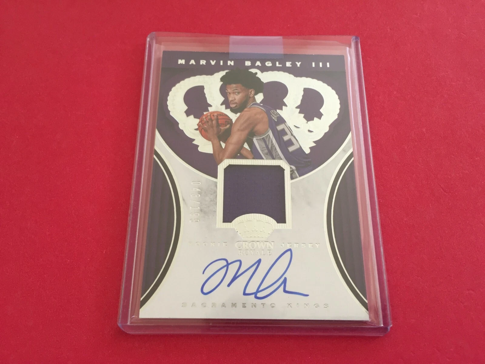Marvin Bagley III Kings 2018 Panini Crown Rookie Jersey Auto /199