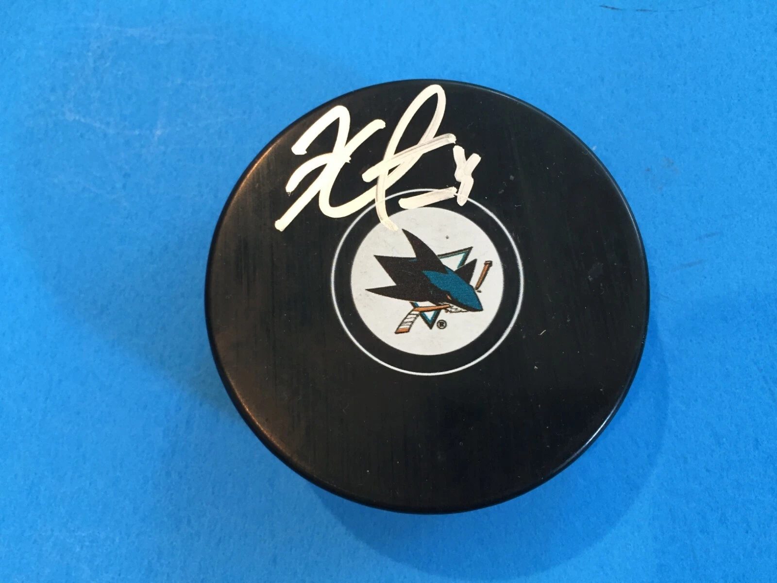 Logan Couture Sharks Signed Auto Puck Holder Cube 