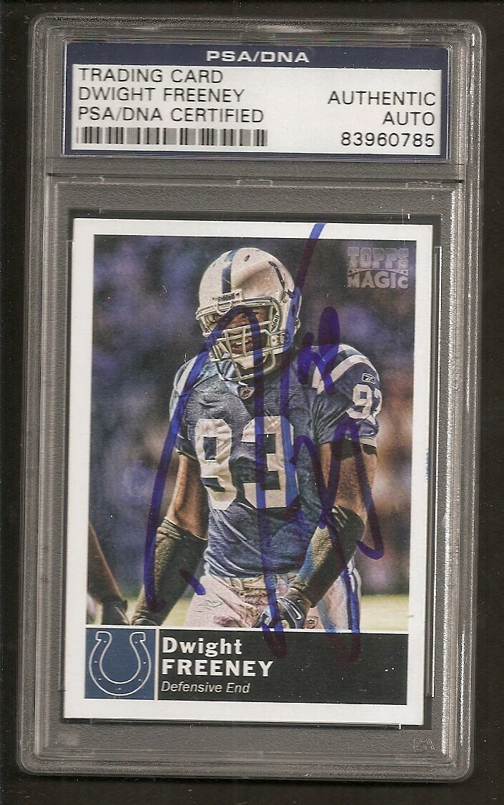 Dwight Freeney Colts 2010 Topps Magic Card Signed Auto PSA/DNA ENCAPSULATED