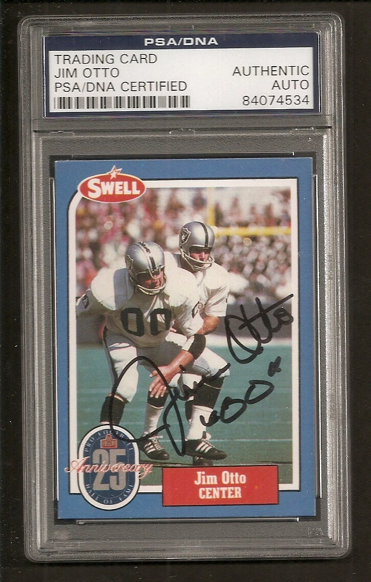 Jim Otto HOF Raiders 1988 Swell Signed Auto Card PSA/DNA ENCAPSULATED