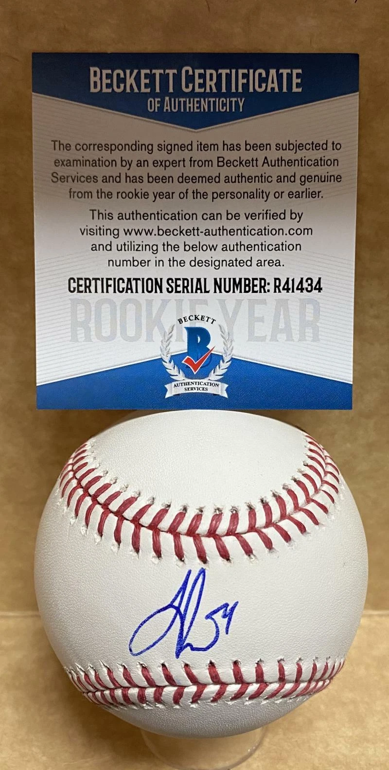 JOE RIZZO SEATTLE MARINERS ROOKIE YEAR SIGNED AUTO M.L. BASEBALL BECKETT R41434