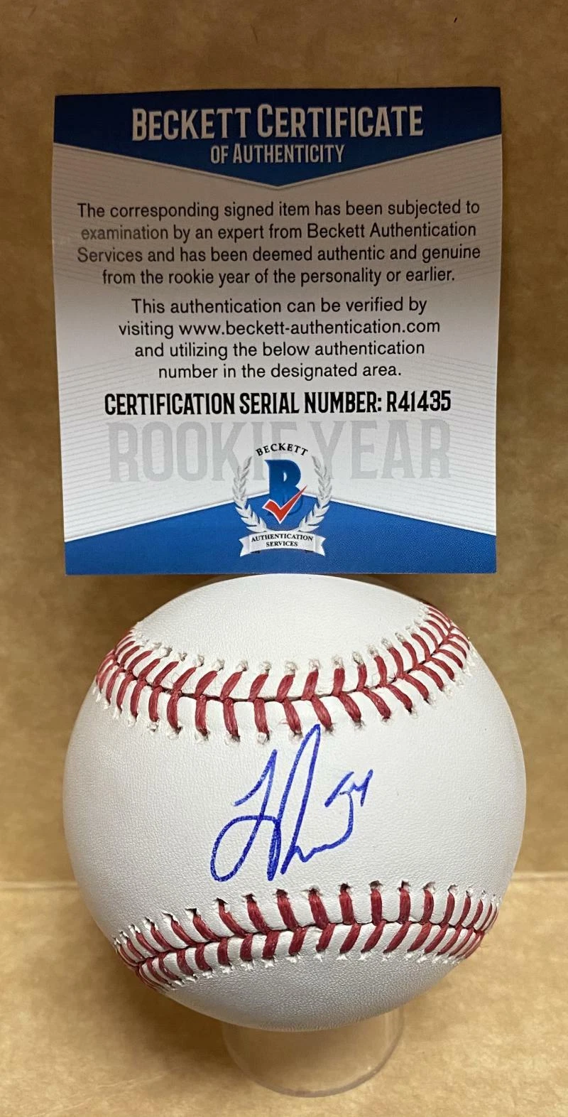 JOE RIZZO SEATTLE MARINERS ROOKIE YEAR SIGNED AUTO M.L. BASEBALL BECKETT R41435