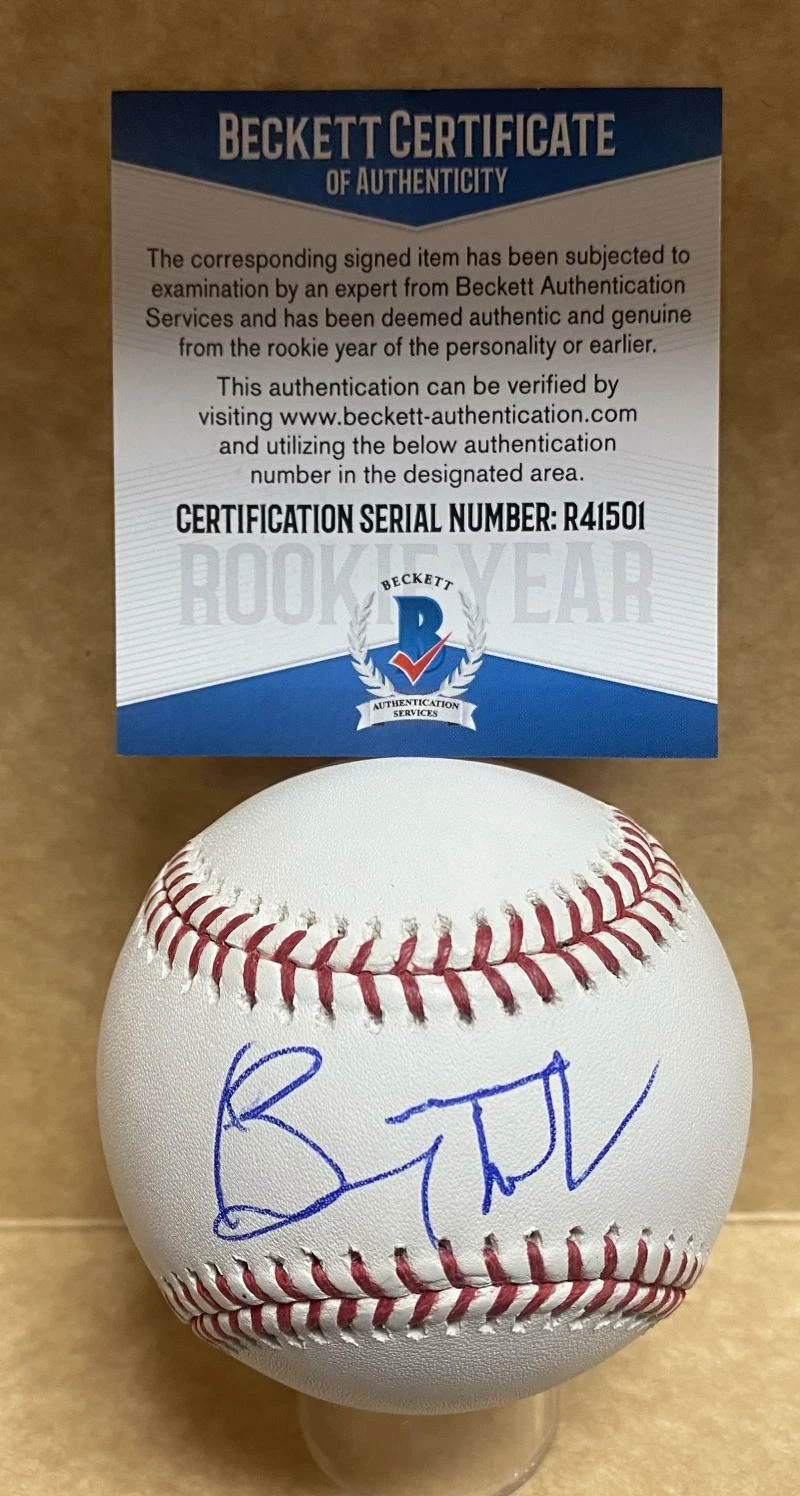BRYCE TUCKER SAN FRANCISCO GIANTS ROOKIE YEAR SIGNED M.L. BASEBALL BECKETT R4150