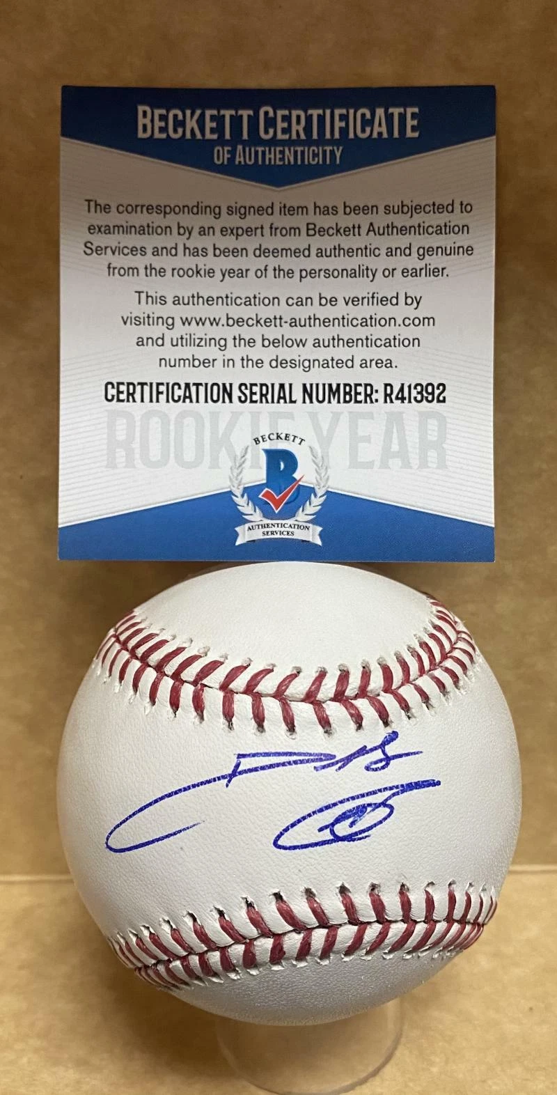 PHIL ERVIN CINCINNATI REDS ROOKIE YEAR SIGNED AUTO M.L. BASEBALL BECKETT R41392
