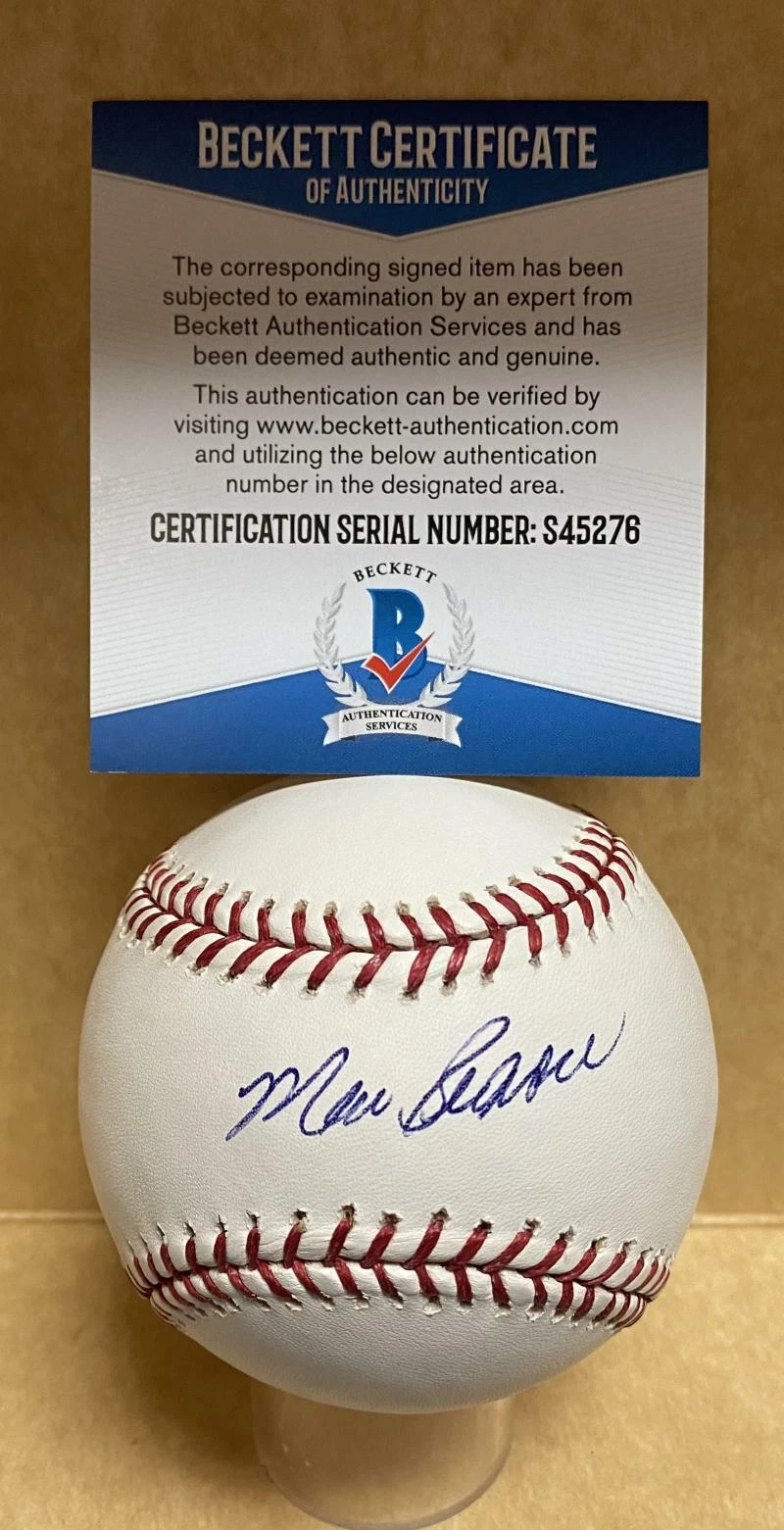MAC SCARCE METS/PHILLIES/TWINS SIGNED AUTOGRAPHED M.L. BASEBALL BECKETT S45276