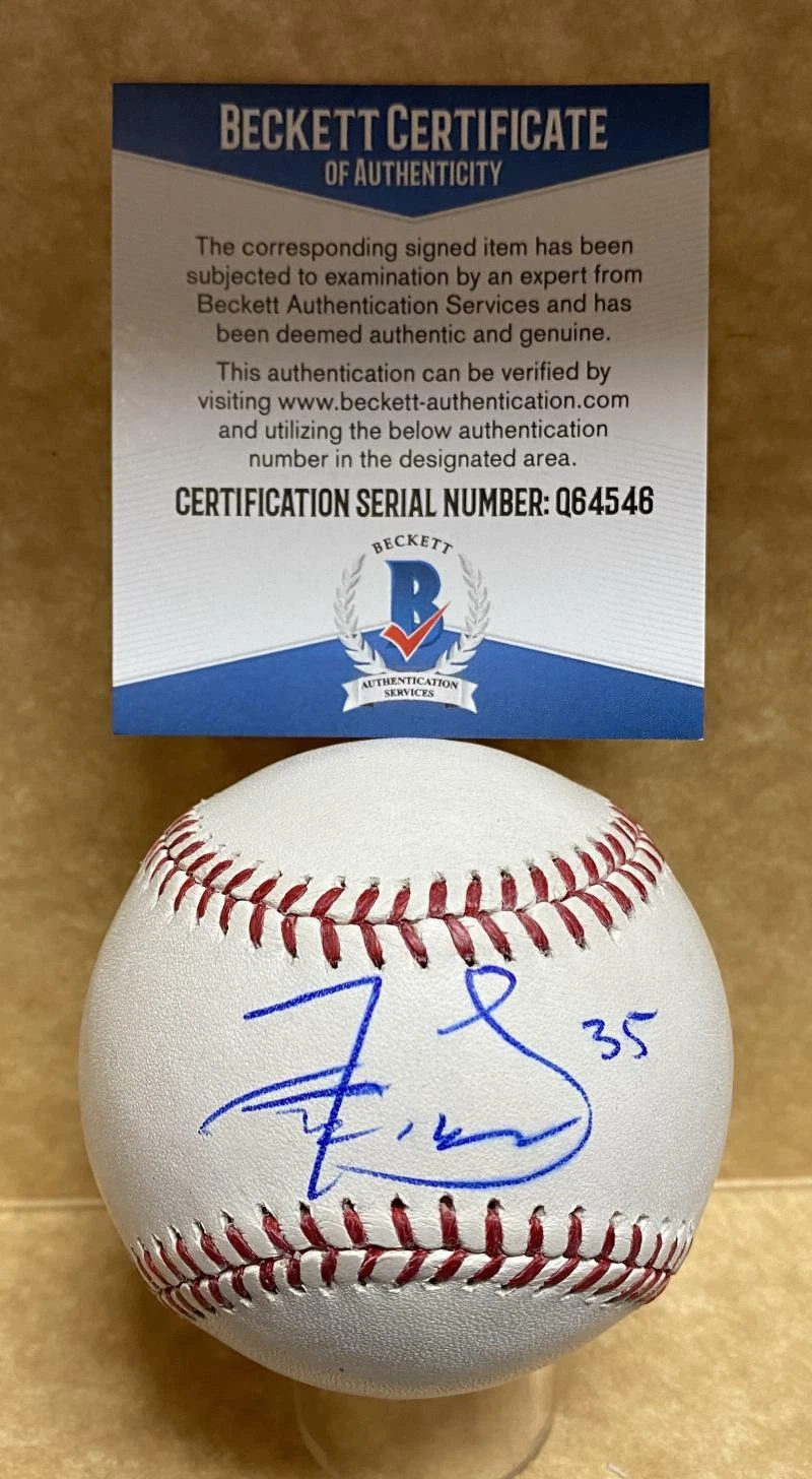 FRED LEWIS REDS/GIANTS SIGNED AUTOGRAPHED M.L. BASEBALL BECKETT Q64546