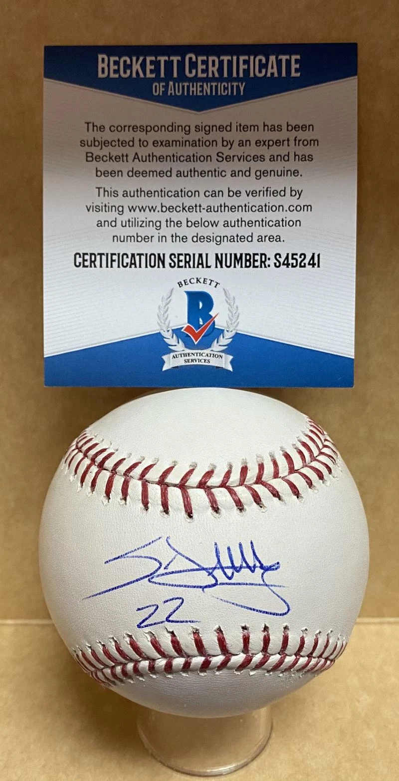 MIGUEL SANO #22 MINNESOTA TWINS SIGNED AUTOGRAPHED M.L. BASEBALL BECKETT S45241