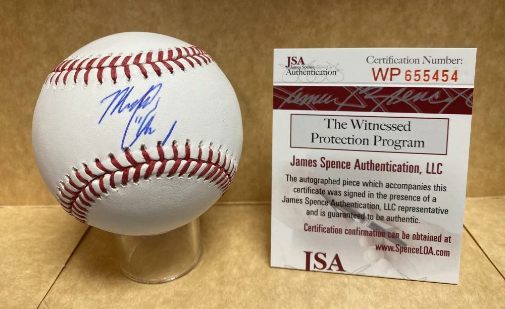 MICHAEL CHAVIS BOSTON RED SOX SIGNED AUTOGRAPHED M.L. BASEBALL JSA WP655454