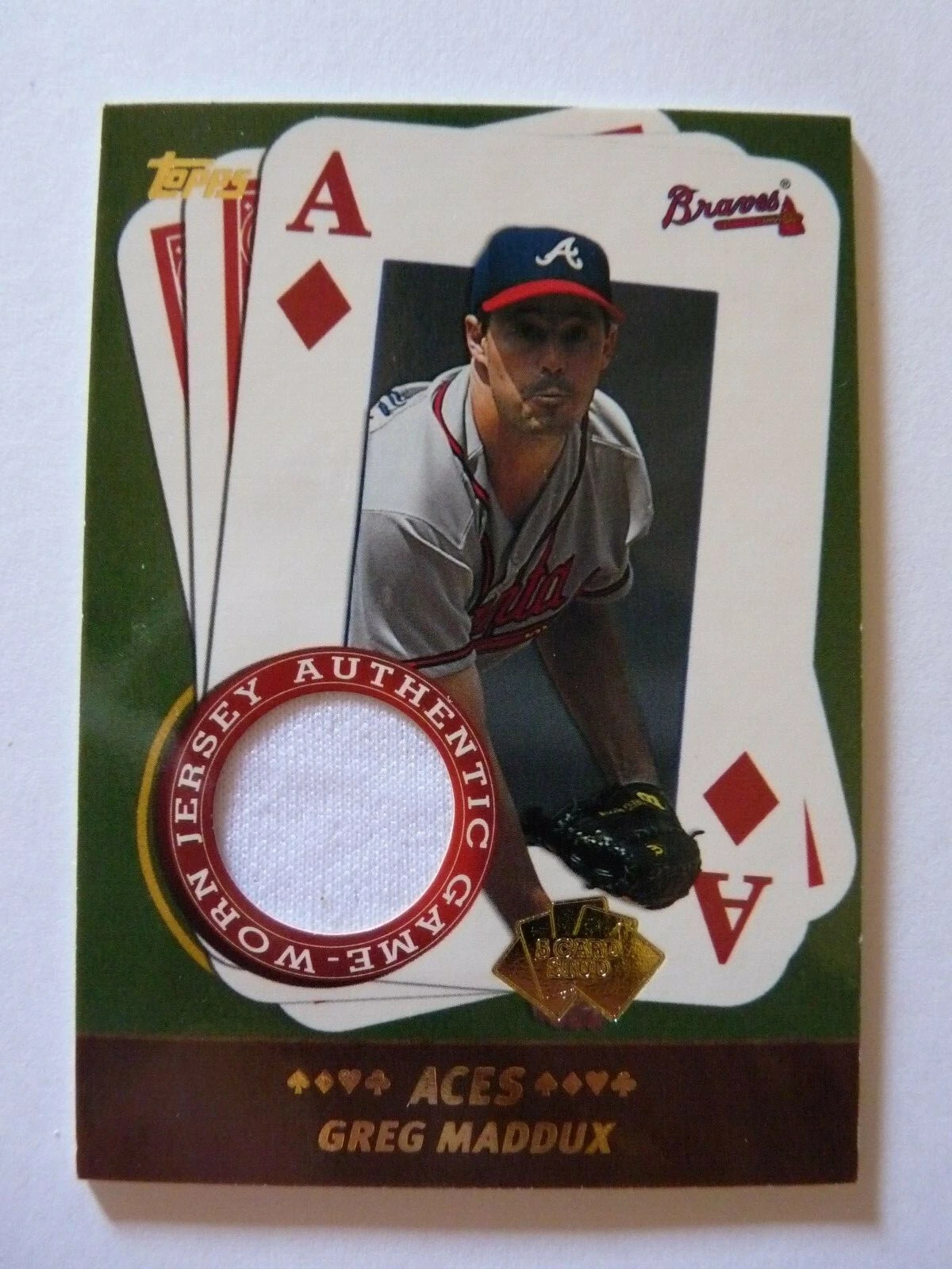 2002 Topps 5 Card Stud Relics Greg Maddux #5A-GM HOF Game Worn Jersey
