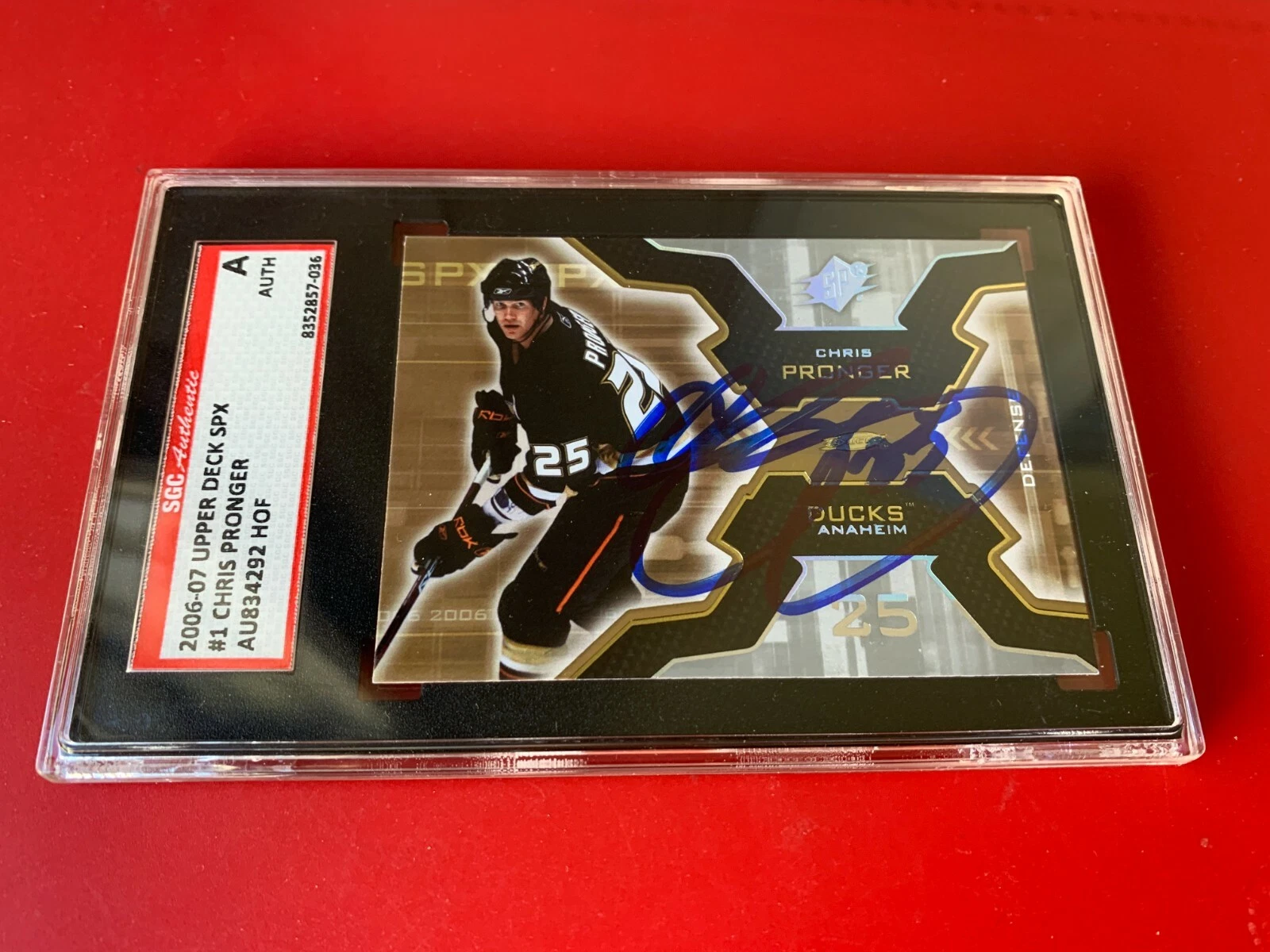 Chris Pronger HOF Blues 2006-07 UD SPx Card Signed Auto SGC Certified