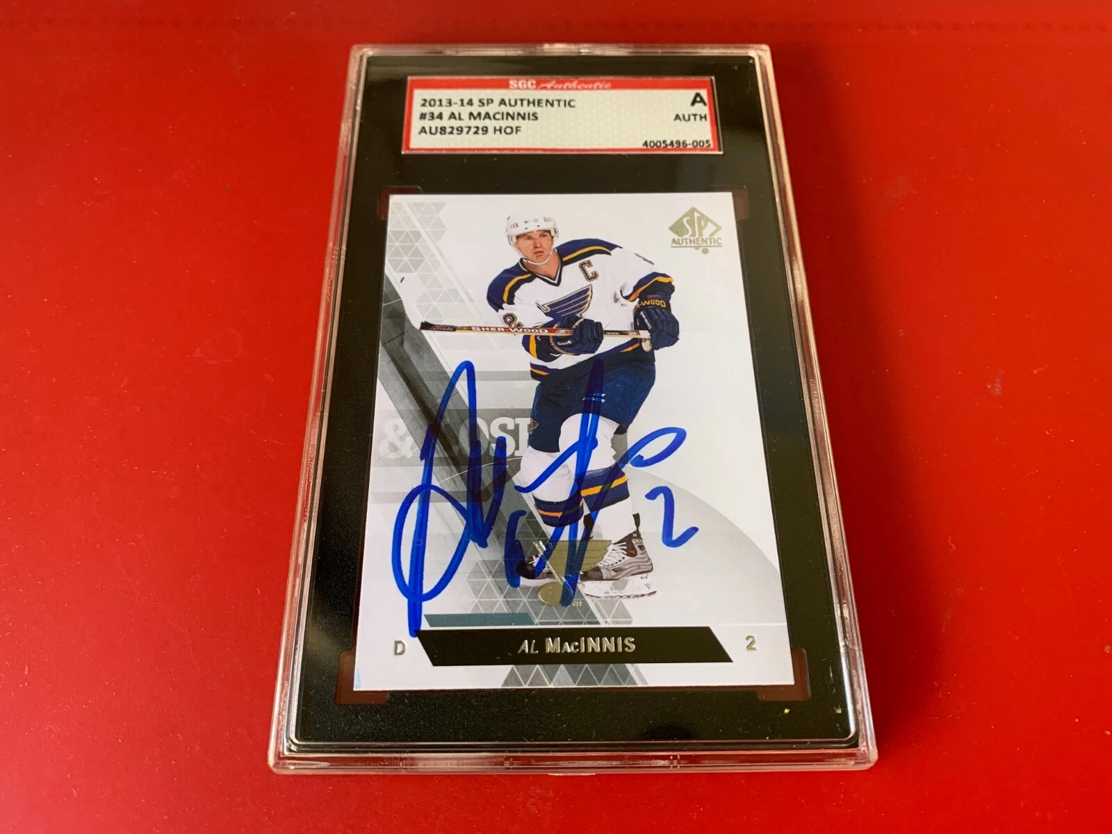 Al MacInnis HOF Blues 2013-14 UD SP Authentic Card Signed Auto SGC Certified