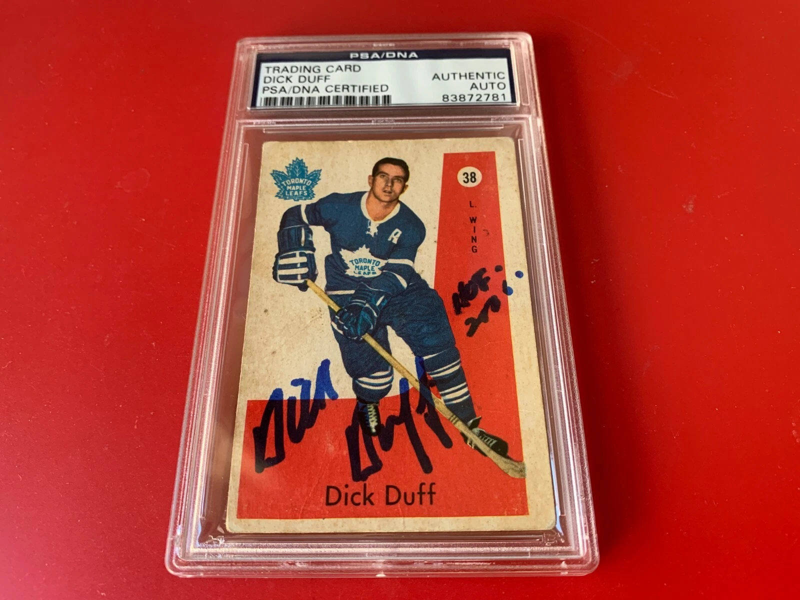 Dick Duff 1959-60 Parkhurst Hockey Card Signed Auto PSA/DNA