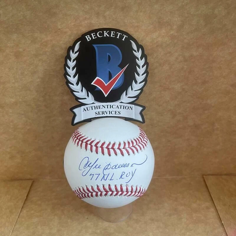 ANDRE DAWSON EXPOS 77 N.L. ROY SIGNED AUTOGRAPHED M.L. BASEBALL BAS WITNESSED