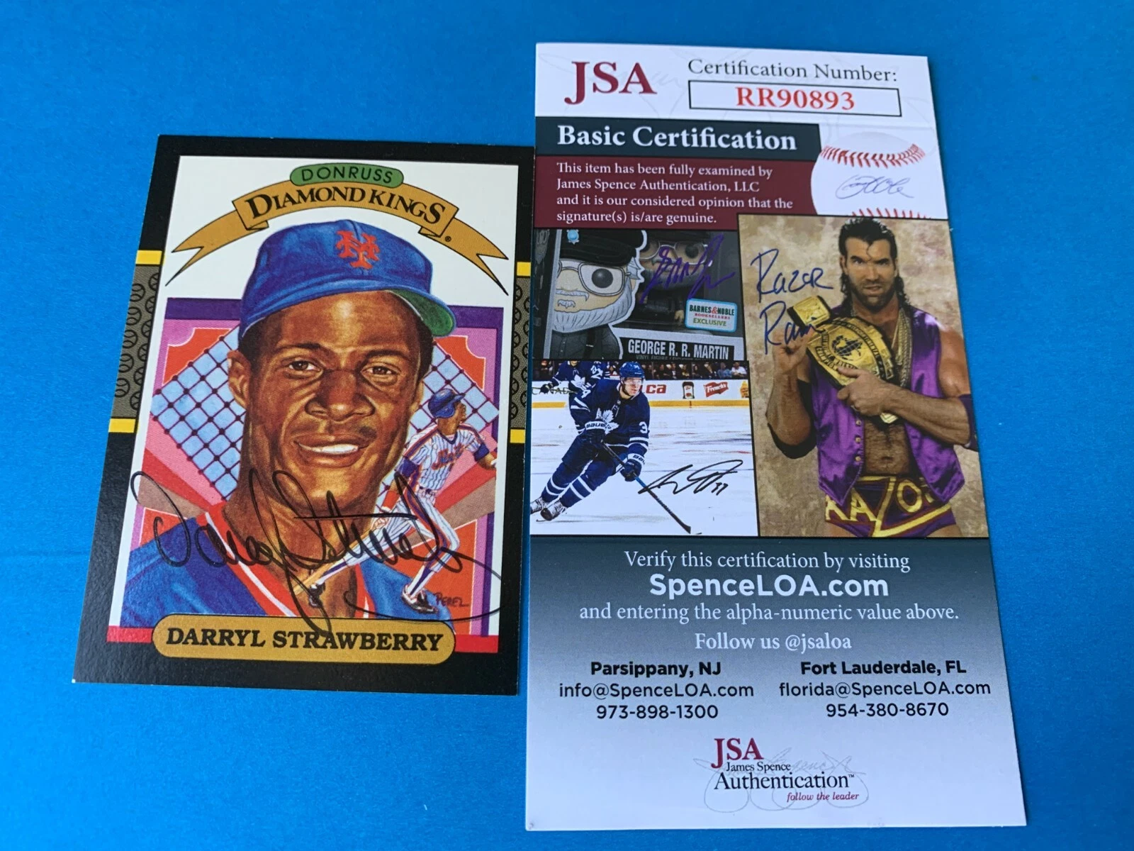 Darryl Strawberry Mets 1986 Donruss Diamond Kings Card Signed Auto JSA COA