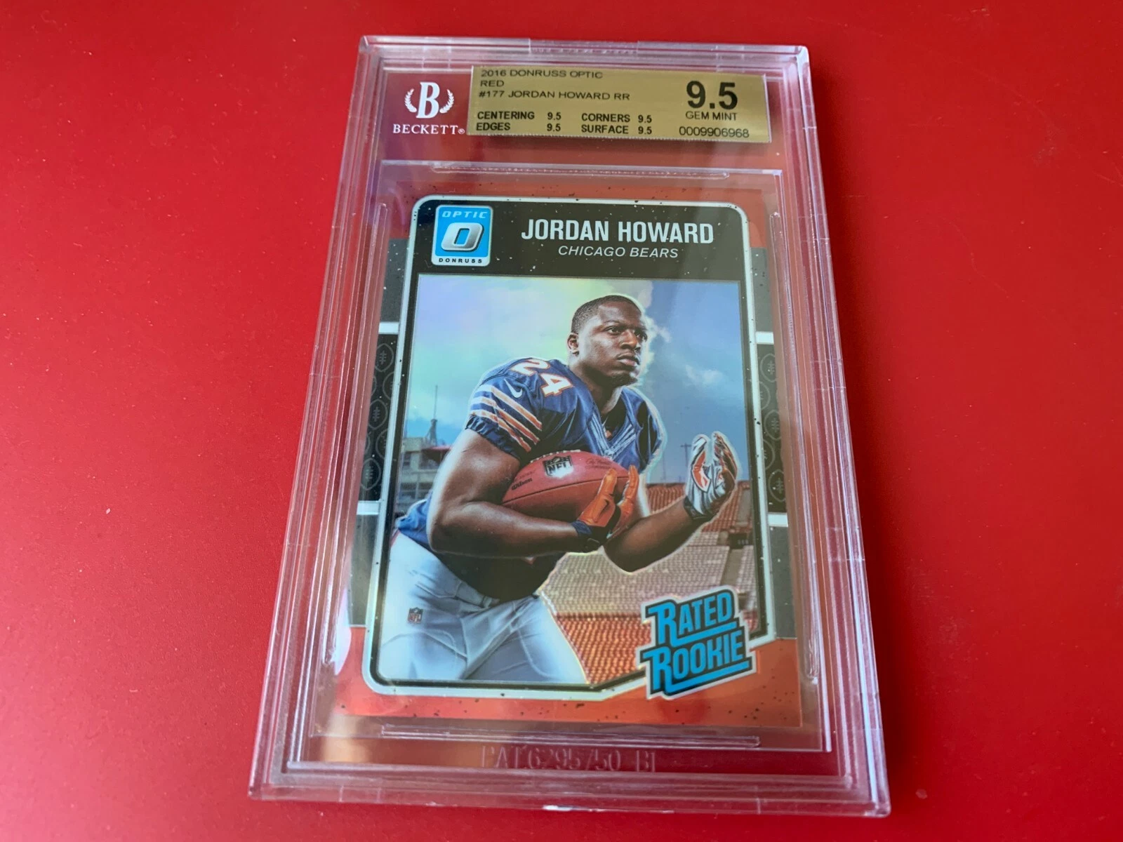 Jordan Howard 2016 Donruss Optic RED Rookie /99 Card BGS 9.5 GEM MINT