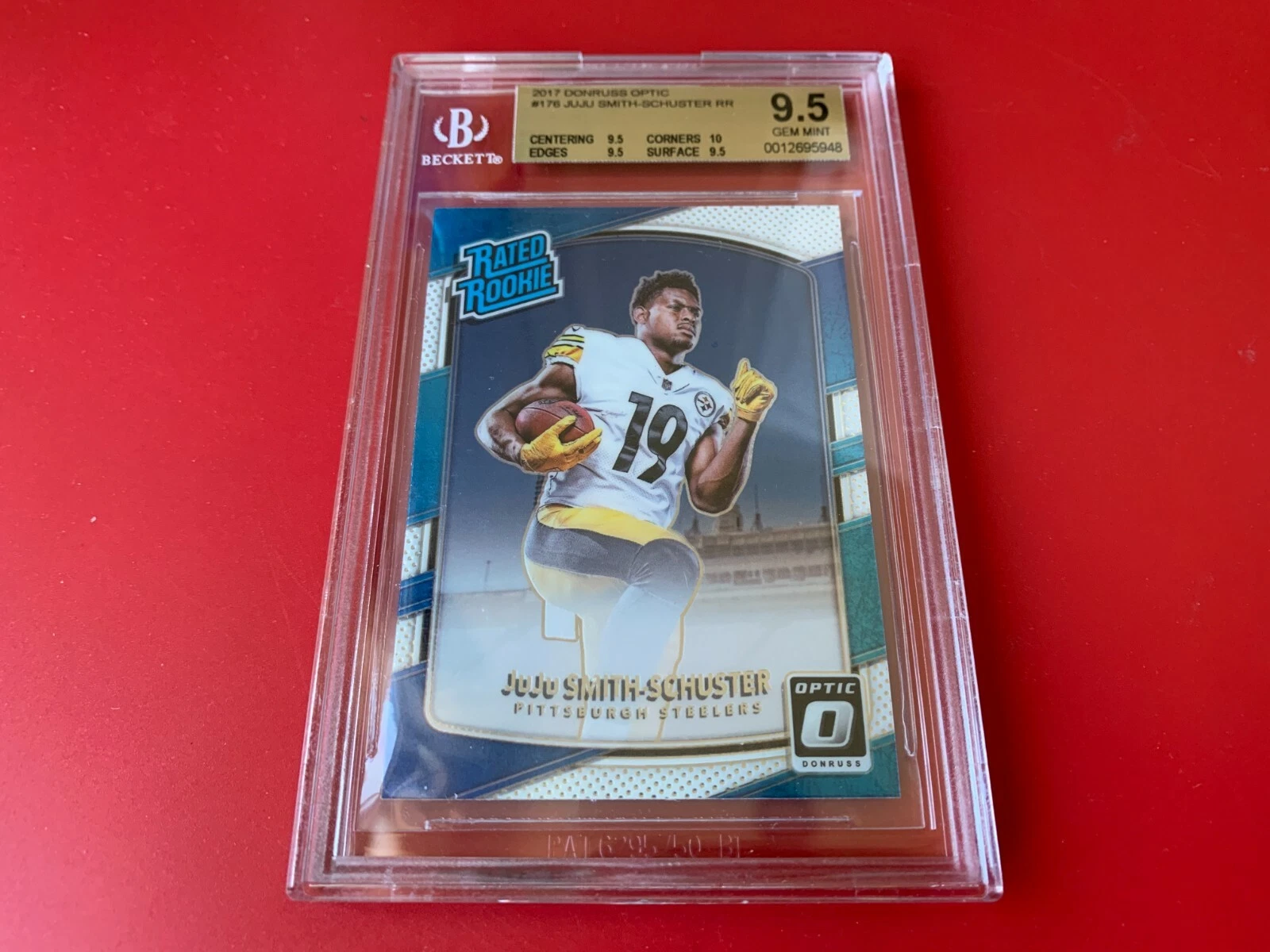 JuJu Smith-Schuster 2017 Donruss Optic Rated ROOKIE Card BGS 9.5 GEM MINT