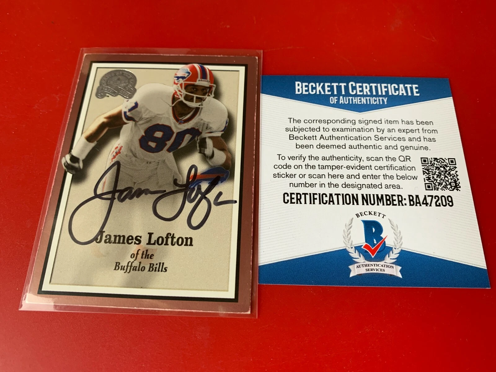 James Lofton HOF 2000 Fleer Great of the Game Card Signed Auto BAS COA