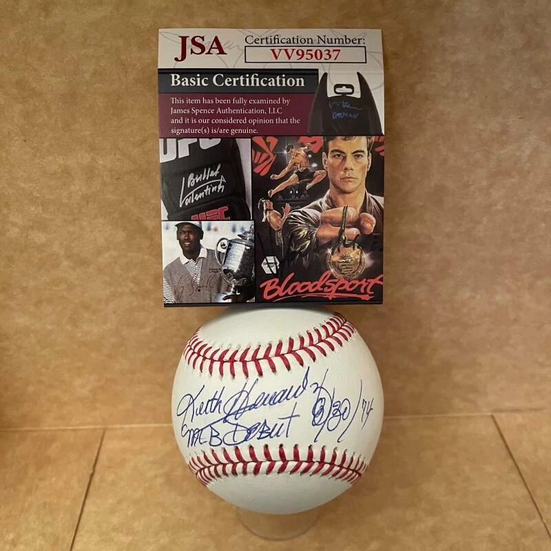 KEITH HERNANDEZ MLB DEBUT 8/30/74 SIGNED AUTOGRAPHED ML BASEBALL  JSA VV95037