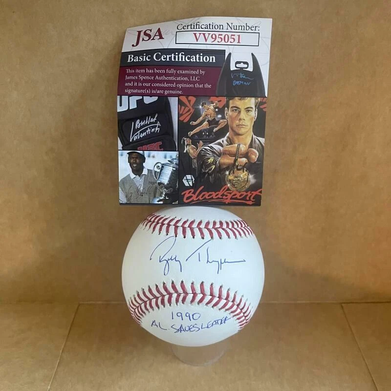 BOBBY THIGPEN 1990 AL SAVES LEADER SIGNED AUTOGRAPHED M.L. BASEBALL JSA VV95051