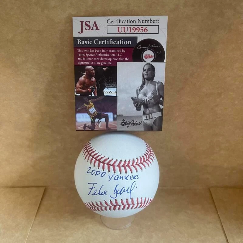 FELIX JOSE 2000 YANKEES SIGNED AUTOGRAPHED M.L. BASEBALL JSA UU19956