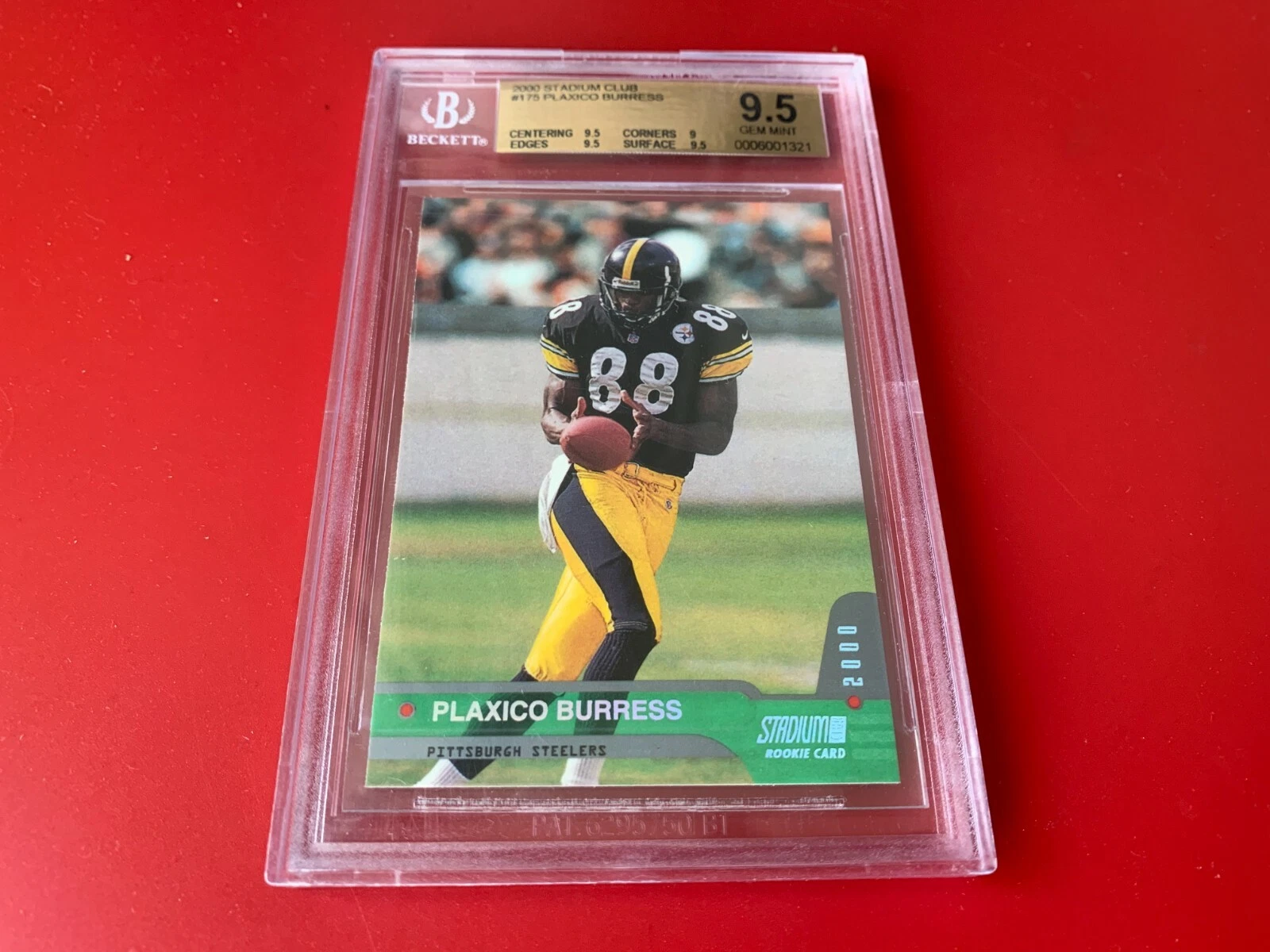 Plaxico Burress Steelers 2000 Stadium Club Card Rookie BGS 9.5 Gem Mint