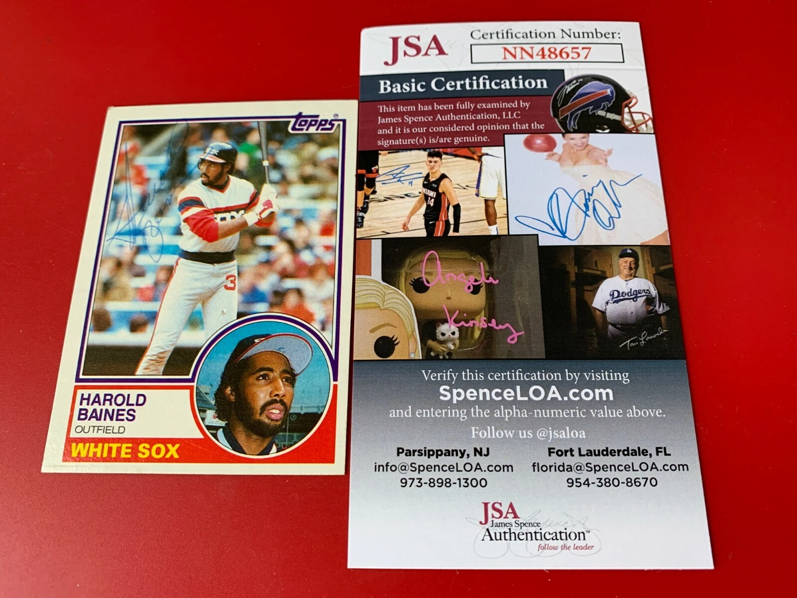 Harold Baines White Sox 1983 Topps Card Signed Auto JSA COA