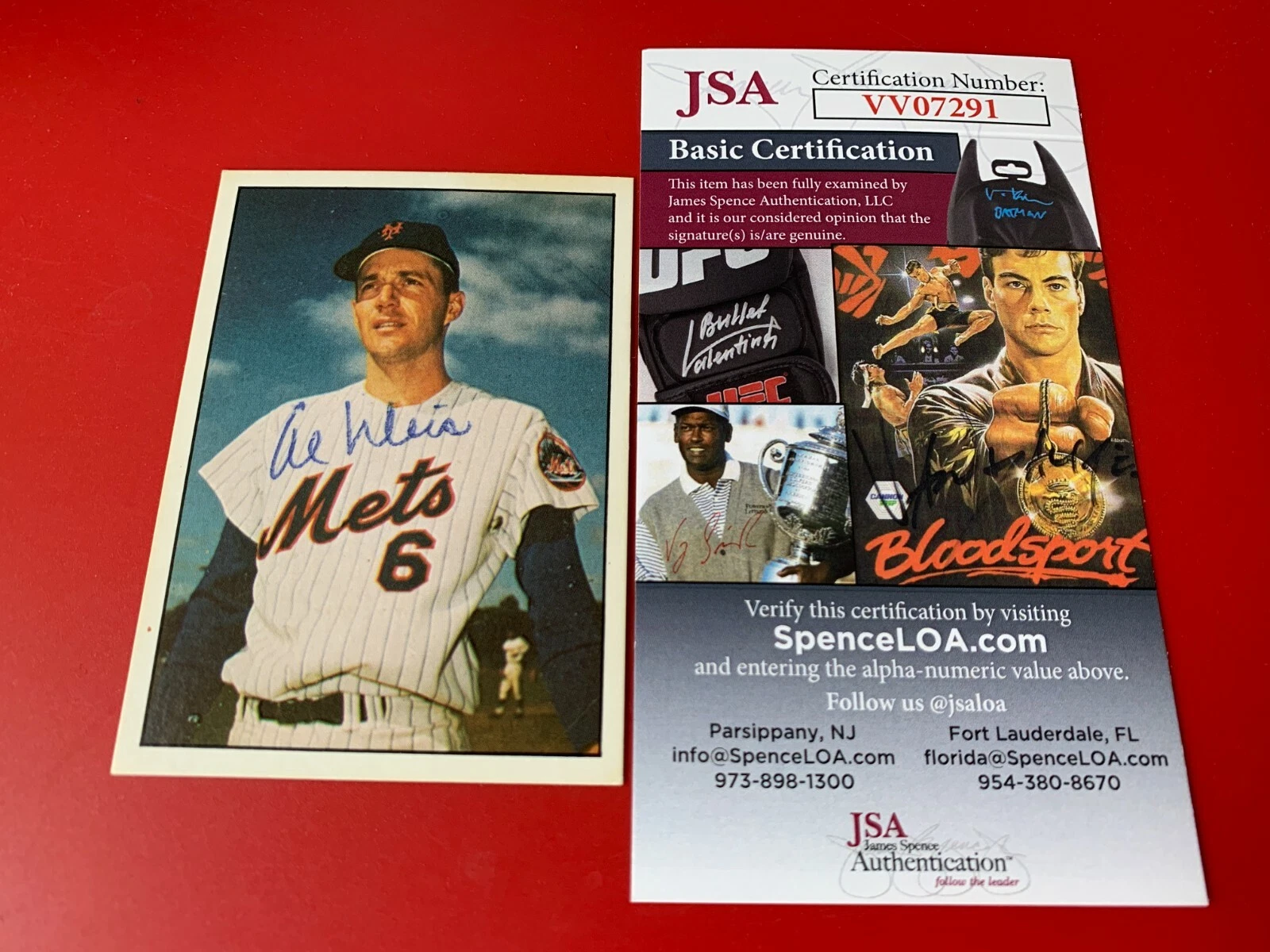 Al Weis Mets 1981 TCMA Card Signed Auto JSA COA