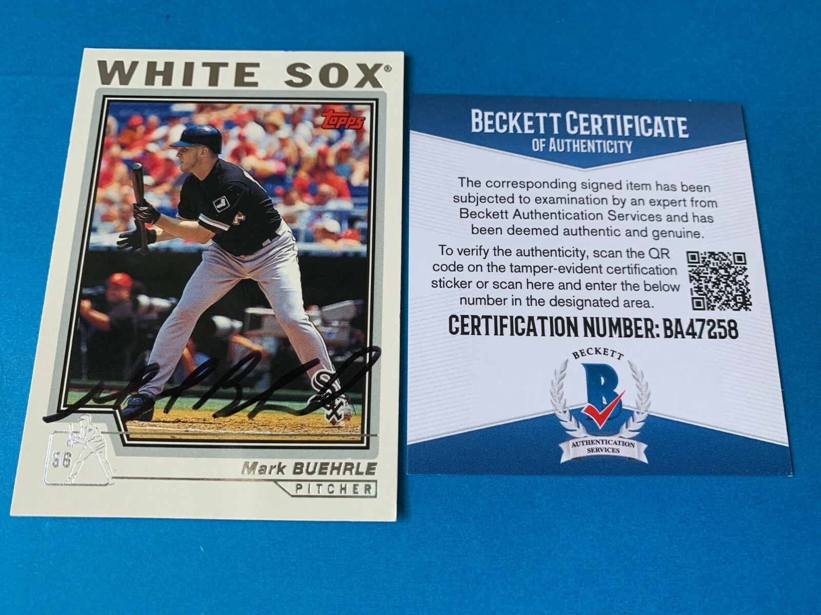 Mark Buehrle White Sox 2003 Topps Card Signed Auto Beckett BAS COA