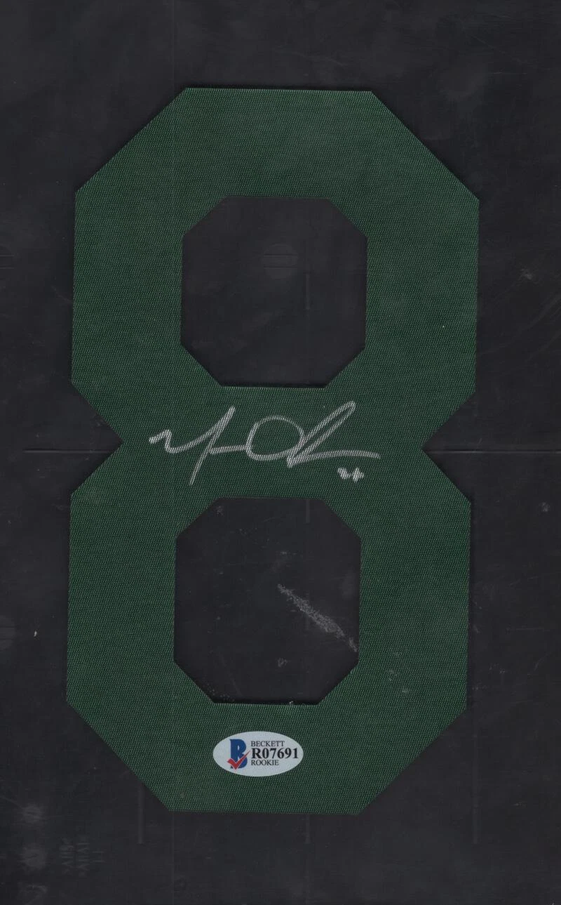 MATT OLSEN SIGNED GREEN #8 JERSEY NUMBER BECKETT R07691
