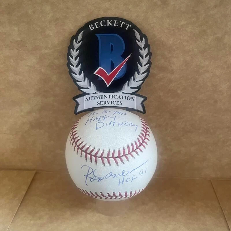 ROD CAREW HOF 91 PERSONALIZED SIGNED AUTO M.L. BASEBALL  BECKETT AUTHENTICATED