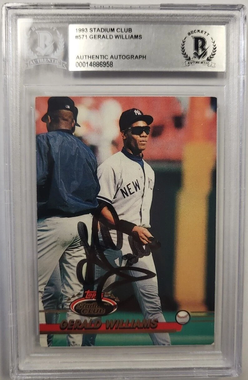 1993  STADIUM CLUB GERALD WILLIAMS #571 AUTHENTIC AUTO CERTIFIED BECKETT CARD