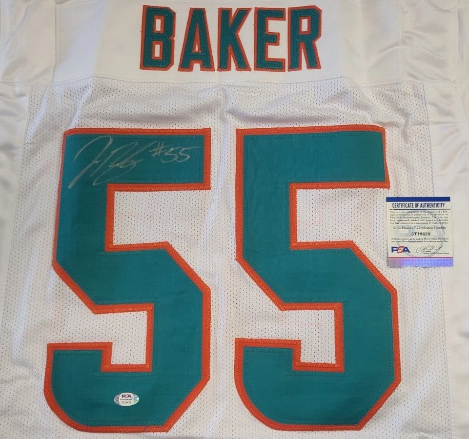 JEROME BAKER #55 MIAMI SIGNED AUTOGRAPHED CUSTOM JERSEY PSA COA #3T19428