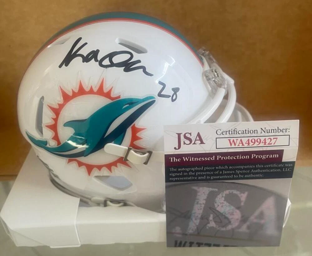 KADER KOHOU DOLPHINS  SIGNED AUTOGRAPHED MINI HELMET JSA WA499427