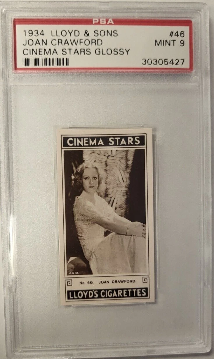 1934 LLOYD & SONS JOAN CRAWFORD CINEMA STARS GLOSSY #46 PSA MINT 9 COLLECTIBLE MEMORABILIA