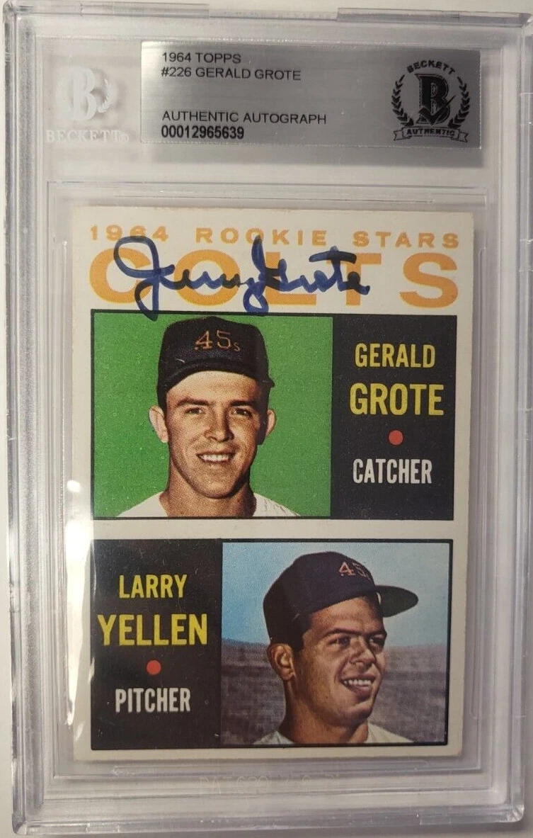 1964 TOPPS JERRY GROTE RC ROOKIE CARD AUTHENTIC AUTO CERTIFIED BECKETT