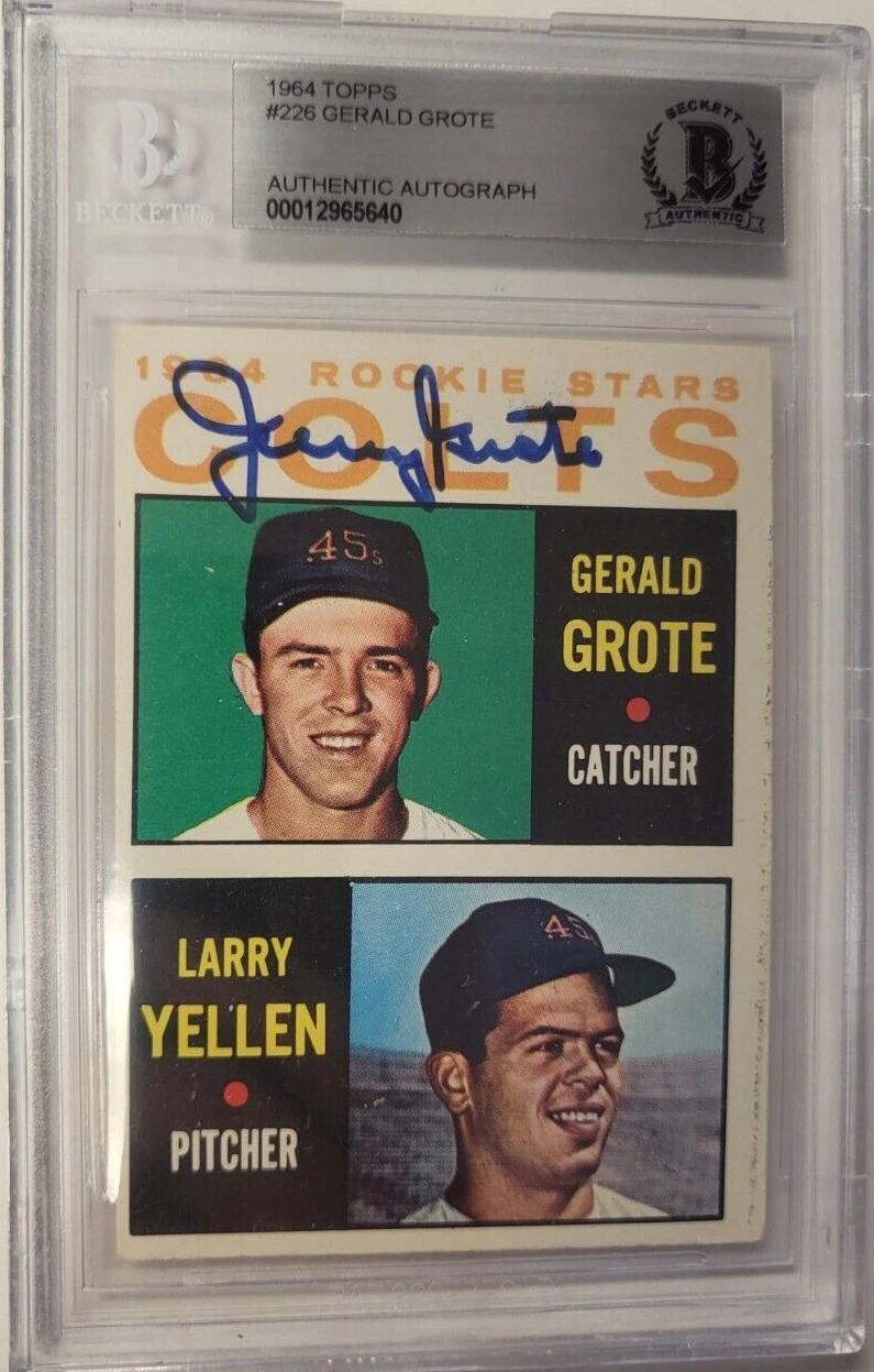 1964 TOPPS JERRY GROTE RC ROOKIE CARD AUTHENTIC AUTO CERTIFIED BECKETT A