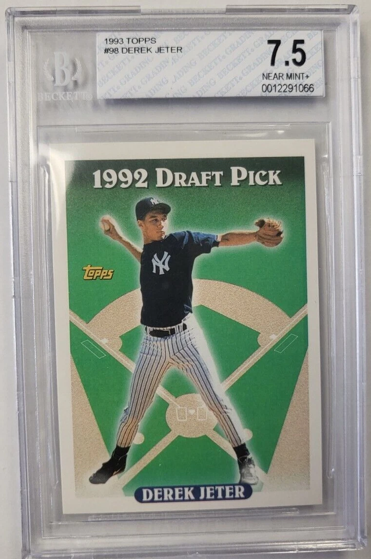 1993 TOPPS DEREK JETER YANKEES RC #98 ROOKIE CARD BECKETT 7.5