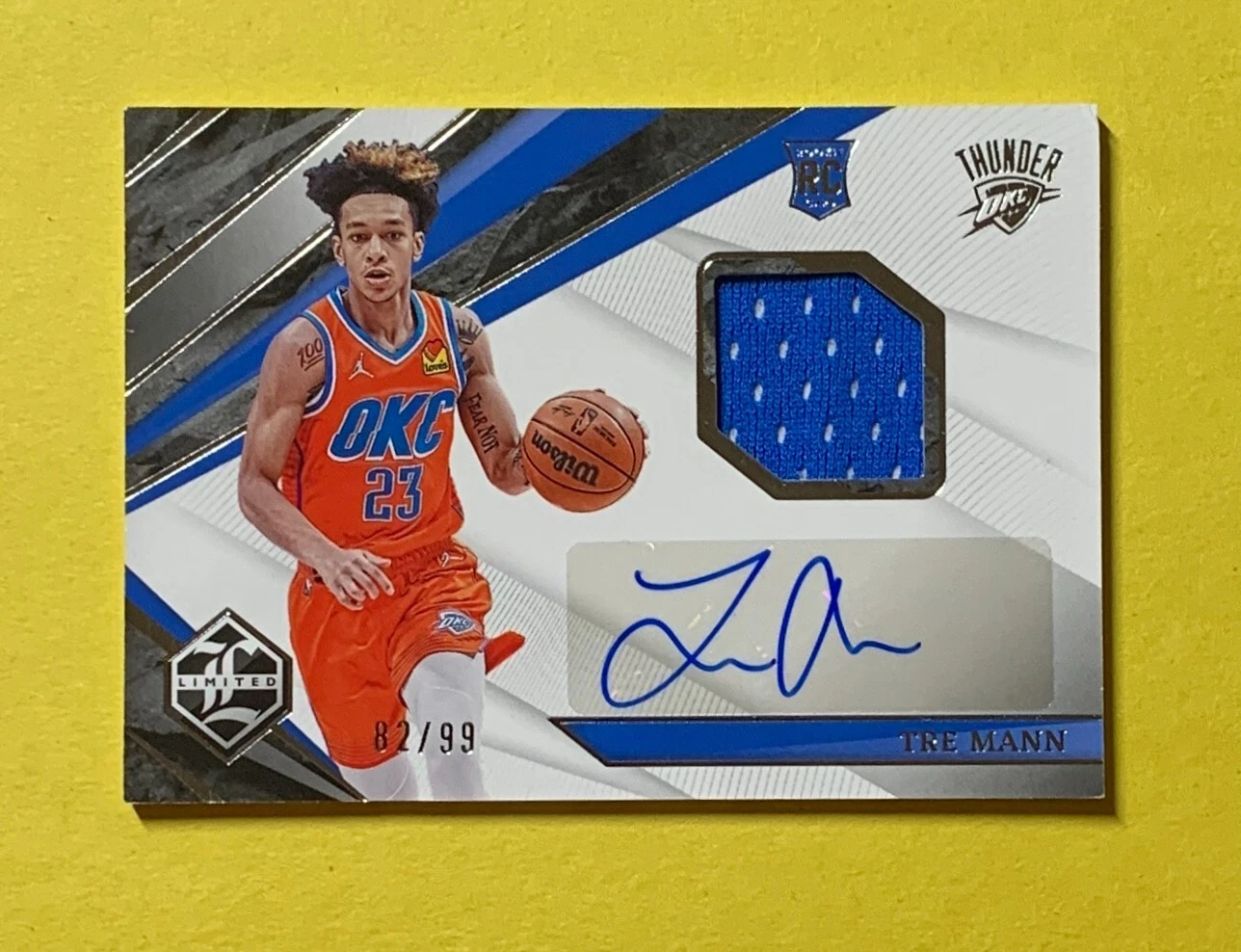 2021-22 PANINI CHRONICLES LIMITED BASKETBALL TRE MANN ROOKIE PATCH AUTO /99