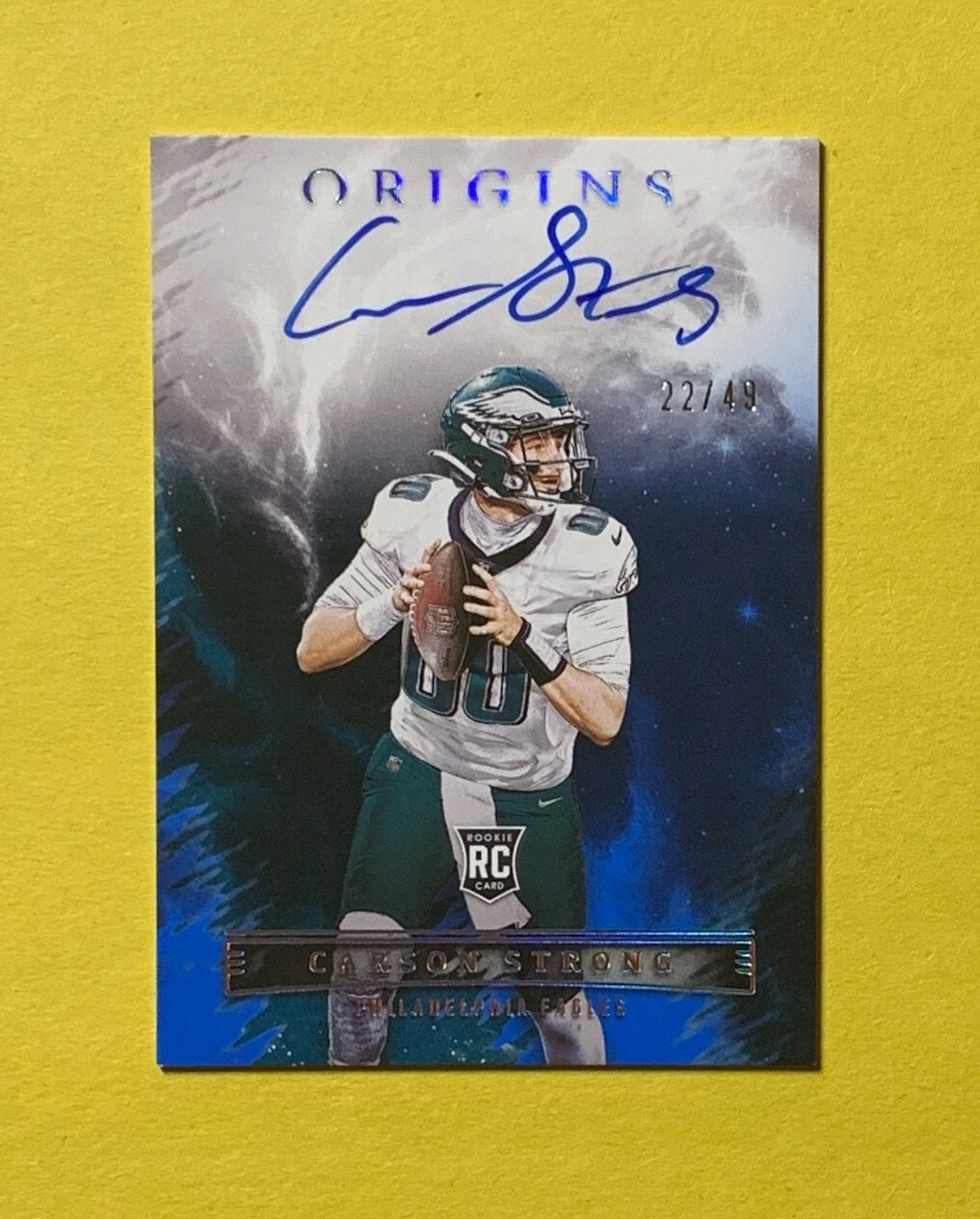 2022 PANINI ORIGINS CARSON STRONG ROOKIE AUTO /49 #RAU-CST EAGLES