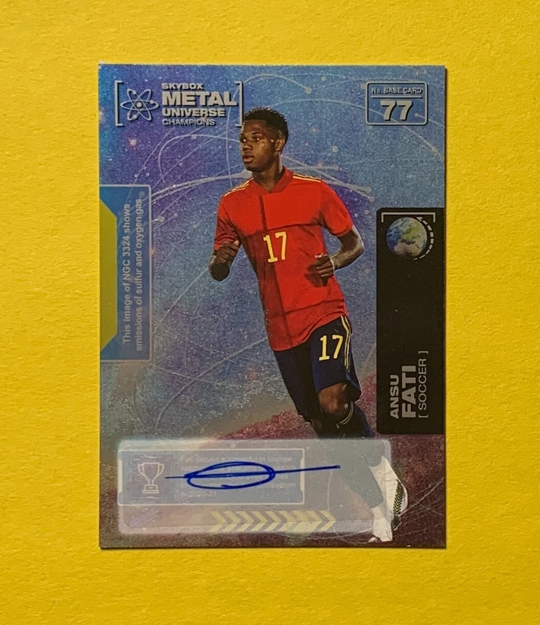 2021 UPPER DECK METAL UNIVERSE CHAMPIONS ANSU FATI AUTO #77