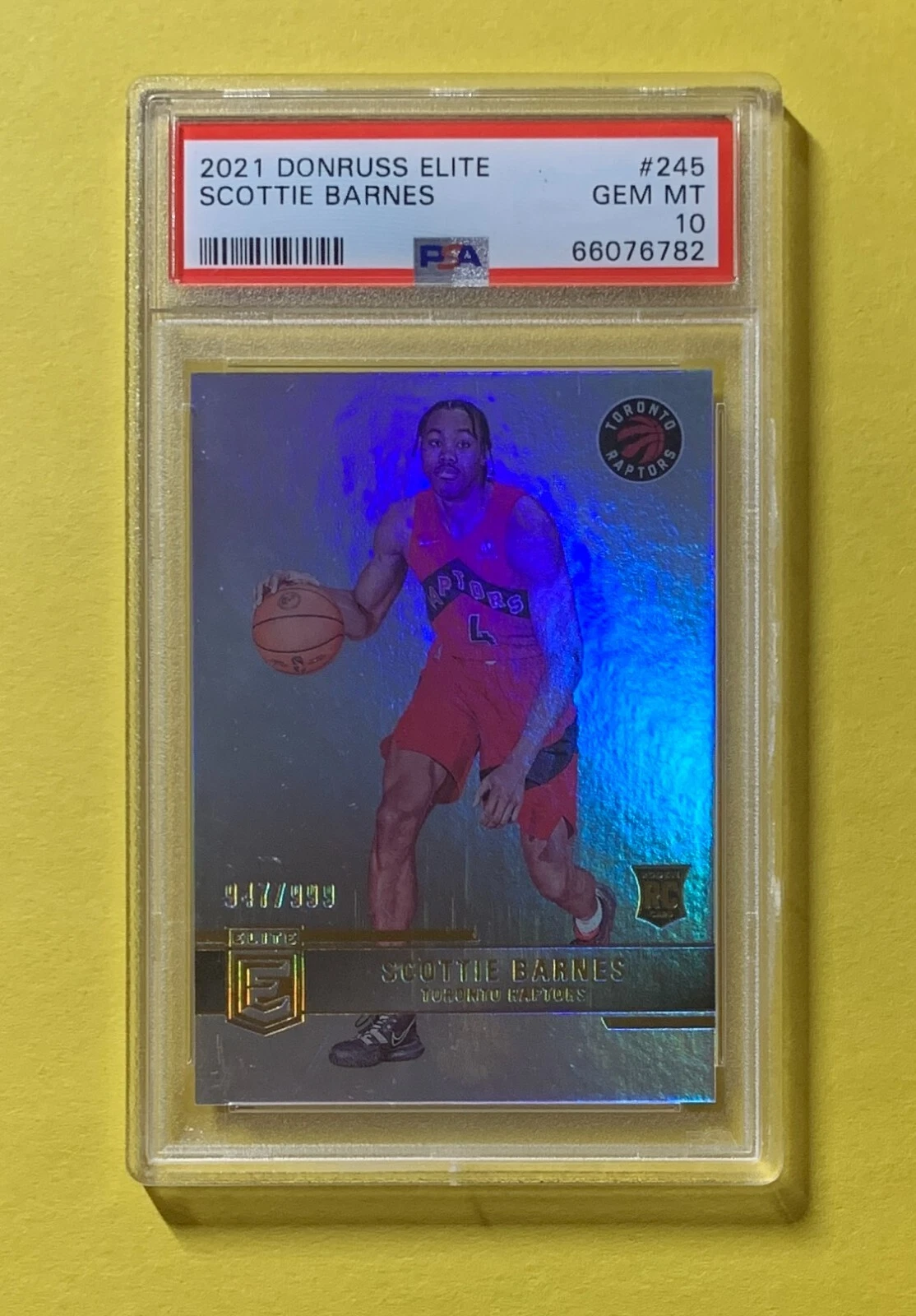 2021 DONRUSS ELITE SCOTTIE BARNES ROOKIE /99 #245 PSA GEM MT 10 RAPTORS