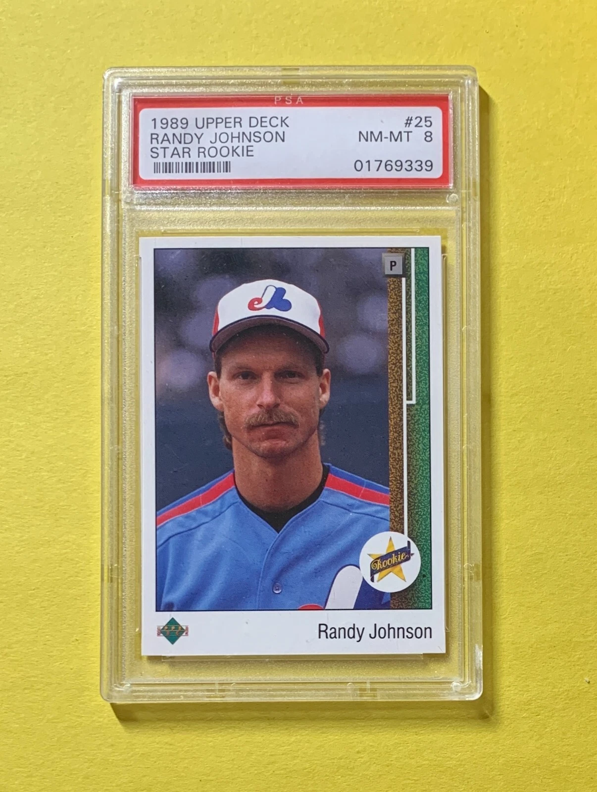 1989 UPPER DECK RANDY JOHNSON STAR ROOKIE #25 PSA NM-MT 8 HOF