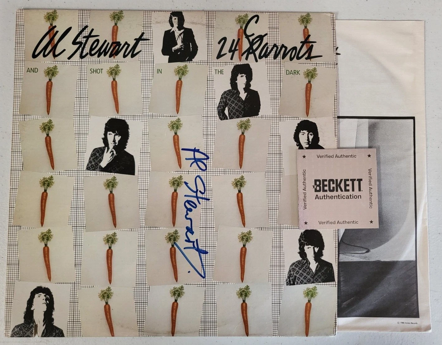 AL STEWART 24 CARROTS MUSIC LEGEND AUTOGRAPHED VINYL RECORD ALBUM BECKETT AUTH