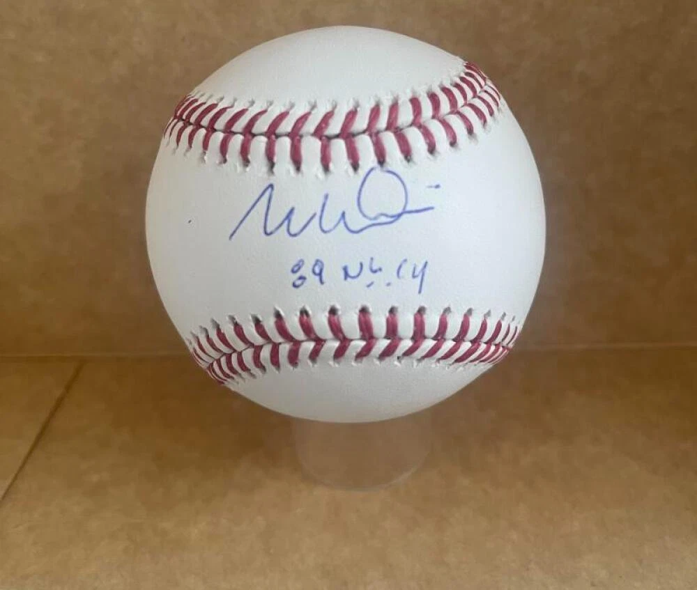 MARK DAVIS 89 N.L. CY PADRES SIGNED AUTO M.L. BASEBALL JSA AH46942