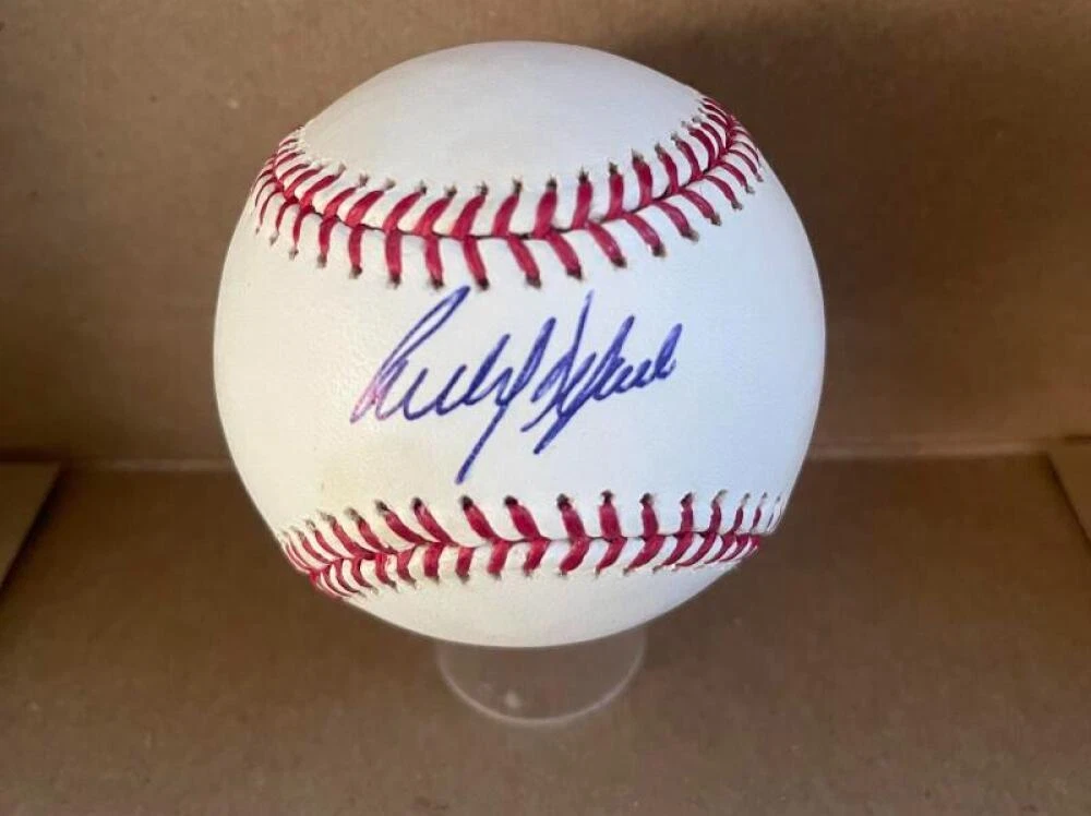 CARLOS DELGADO METS/BLUE JAYS IGNED AUTO NATIONALS LOGO M.L. BASEBALL JSA