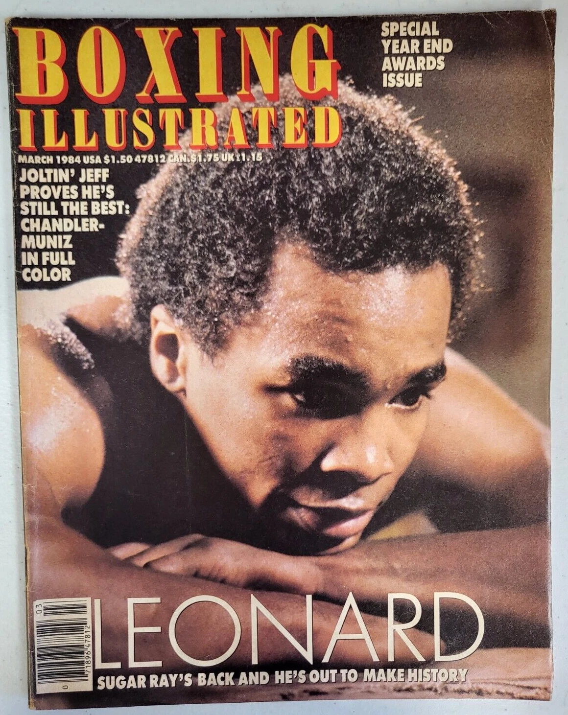 VINTAGE BOXING ILLUSTRATED SUGAR RAY LEONARD COVER MARCH 1984 RARE