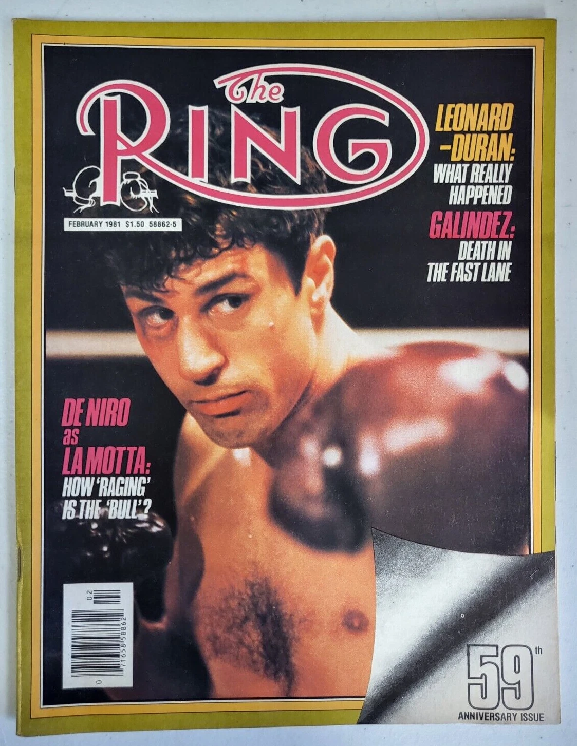 VINTAGE THE RING MAGAZINE ROBERT DENIRO AS LAMOTTA FEBRUARY 1981 RARE COLLECTIBLE MEMORABILIA