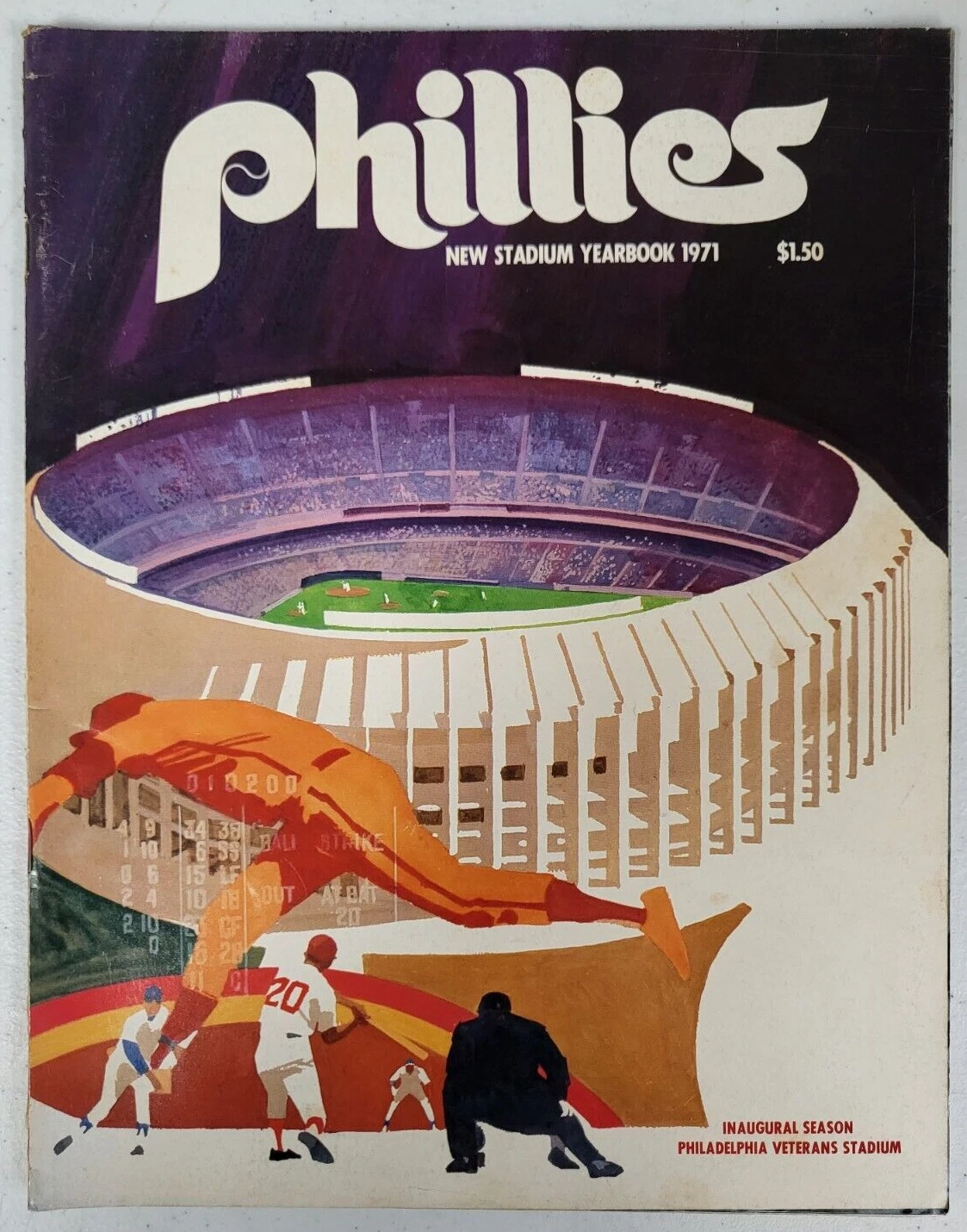 VINTAGE 1971 PHILLIES NEW STADIUM BASEBALL YEARBOOK RARE COLLECTIBLE MEMORABILIA